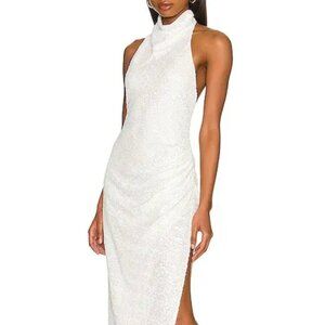 NWT!!! Amanda Uprichard  x samba gown - white sequin